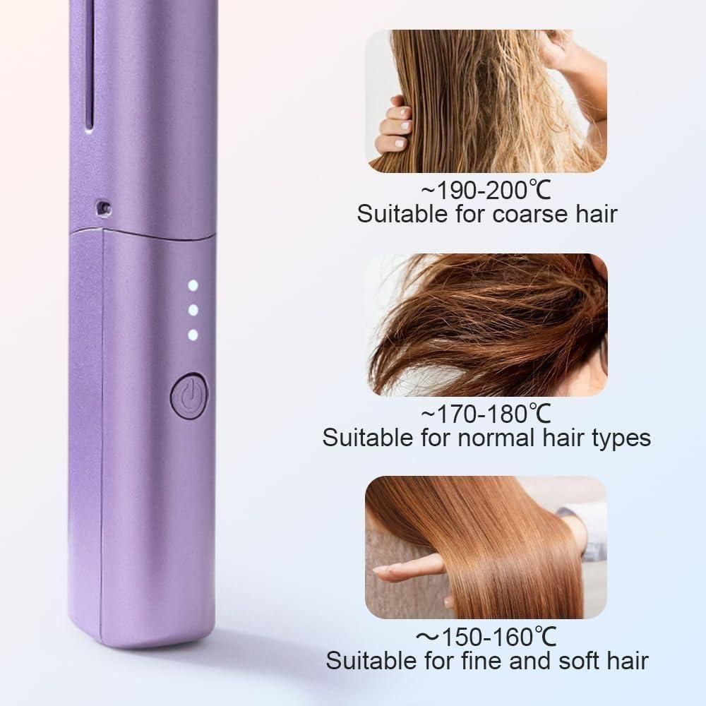 Meneflix Portable Mini Hair Straightener – Cordless Rechargeable